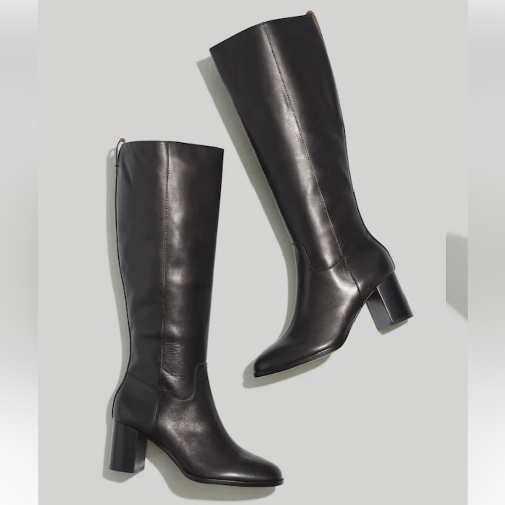 Selena Extended Calf Tall Black Boots